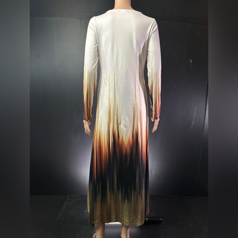 Source Unknown Gradient Long Sleeve Dress - Cream… - image 3